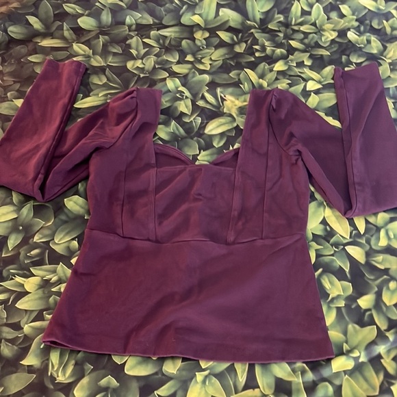 ARITZIA Talula SWEETHEART LONG SLEEVE TOP in Cardamom, Large, Preowned - Picture 5 of 10